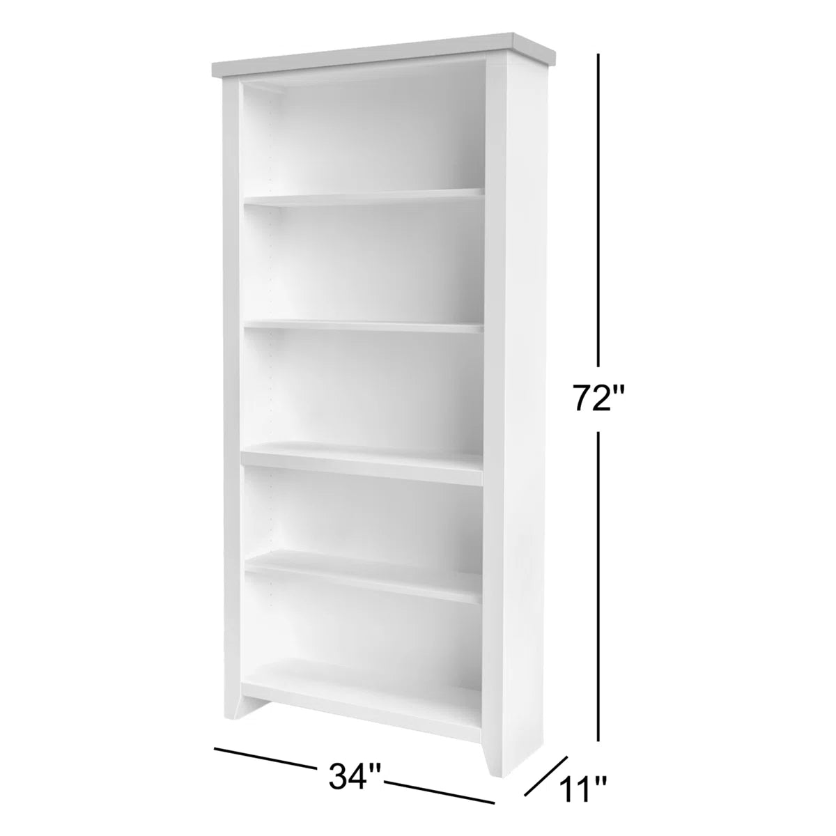 Brixham 72 inch, 5 Shelf Bookcase, No Assembly Required, Two-Tone Finish